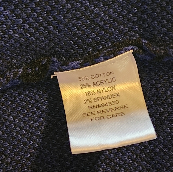 T/O Sweater Knit Dress XL Blue Black Geometric Tribal Boho Y2K Fit & Flare - Picture 12 of 12